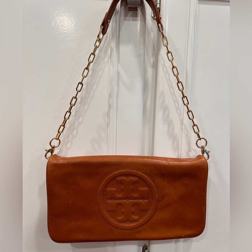 Tory Burch leather clutch/shoulder bag